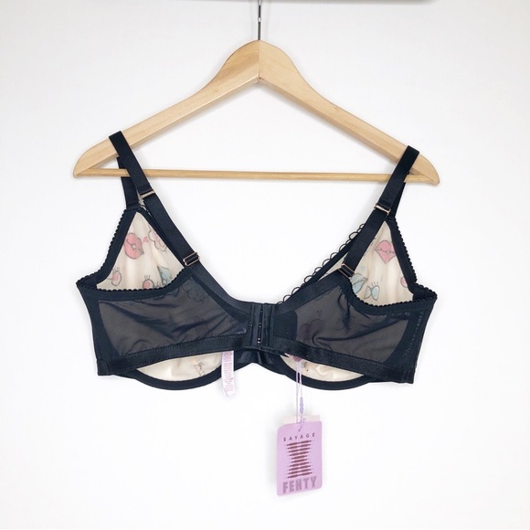 Savage X Fenty sheer cute lip embroidered bra - Picture 2 of 9